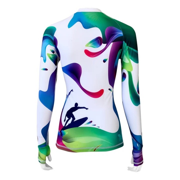 NWT PLATINUM SUN EXCLUSIVE Long Sleeve Rash Guard UPF 50+ Rainbow Size Small - Picture 6 of 16